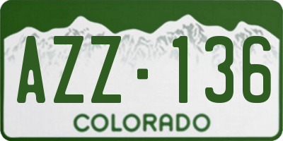 CO license plate AZZ136