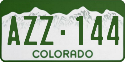 CO license plate AZZ144