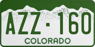 CO license plate AZZ160