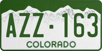 CO license plate AZZ163