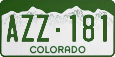 CO license plate AZZ181