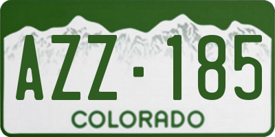 CO license plate AZZ185