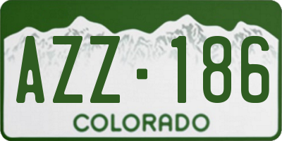 CO license plate AZZ186