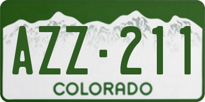 CO license plate AZZ211