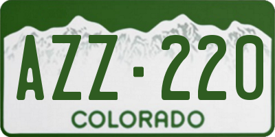CO license plate AZZ220
