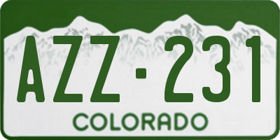 CO license plate AZZ231