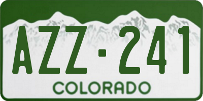 CO license plate AZZ241