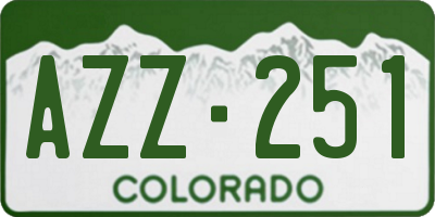 CO license plate AZZ251