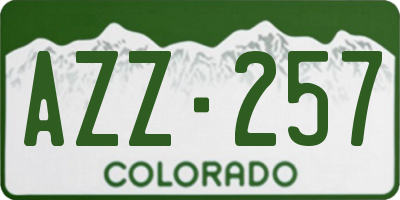 CO license plate AZZ257