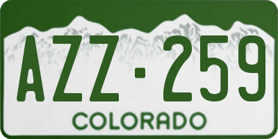 CO license plate AZZ259