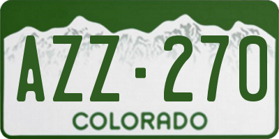 CO license plate AZZ270