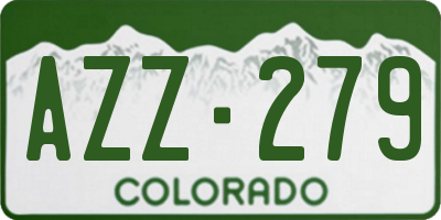 CO license plate AZZ279