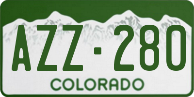 CO license plate AZZ280