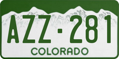 CO license plate AZZ281