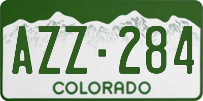 CO license plate AZZ284