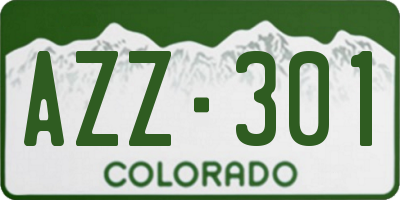 CO license plate AZZ301