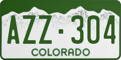 CO license plate AZZ304