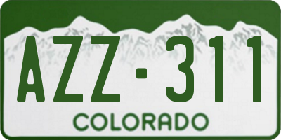 CO license plate AZZ311