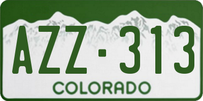 CO license plate AZZ313