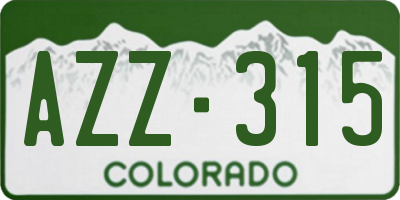 CO license plate AZZ315