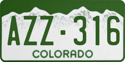 CO license plate AZZ316