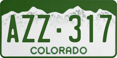 CO license plate AZZ317