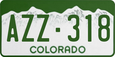 CO license plate AZZ318