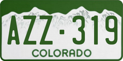 CO license plate AZZ319