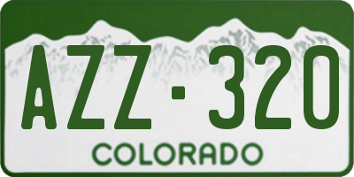 CO license plate AZZ320