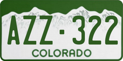 CO license plate AZZ322