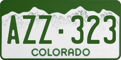 CO license plate AZZ323