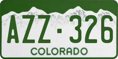 CO license plate AZZ326