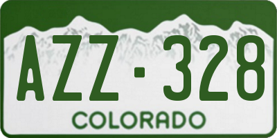 CO license plate AZZ328