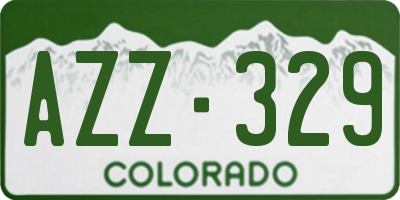 CO license plate AZZ329