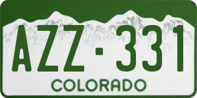 CO license plate AZZ331