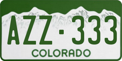 CO license plate AZZ333