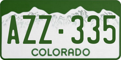 CO license plate AZZ335