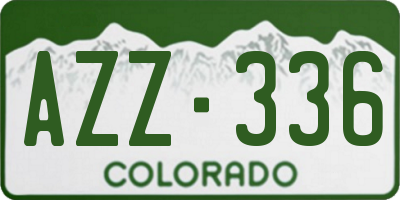 CO license plate AZZ336