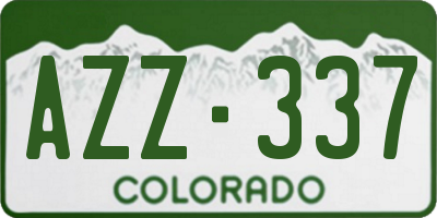 CO license plate AZZ337