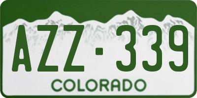 CO license plate AZZ339