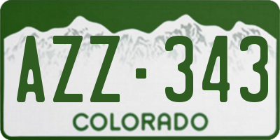 CO license plate AZZ343