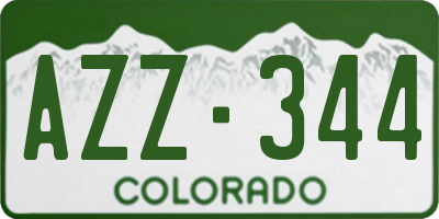 CO license plate AZZ344