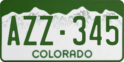 CO license plate AZZ345