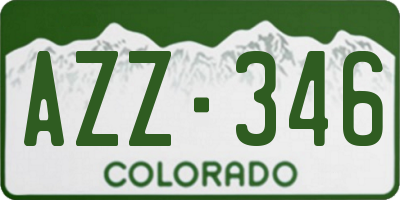 CO license plate AZZ346