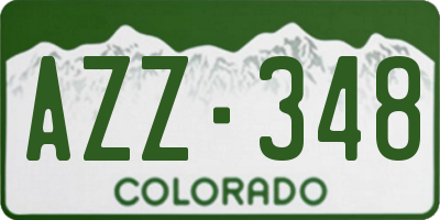 CO license plate AZZ348