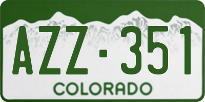 CO license plate AZZ351