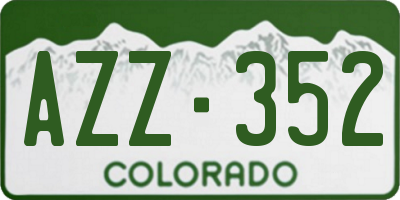 CO license plate AZZ352