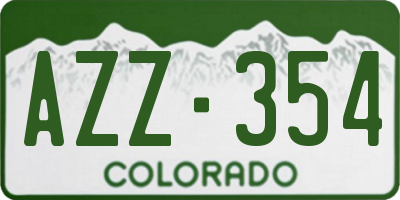 CO license plate AZZ354