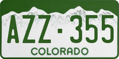 CO license plate AZZ355