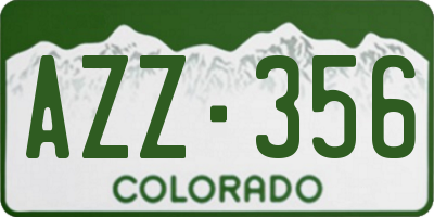 CO license plate AZZ356